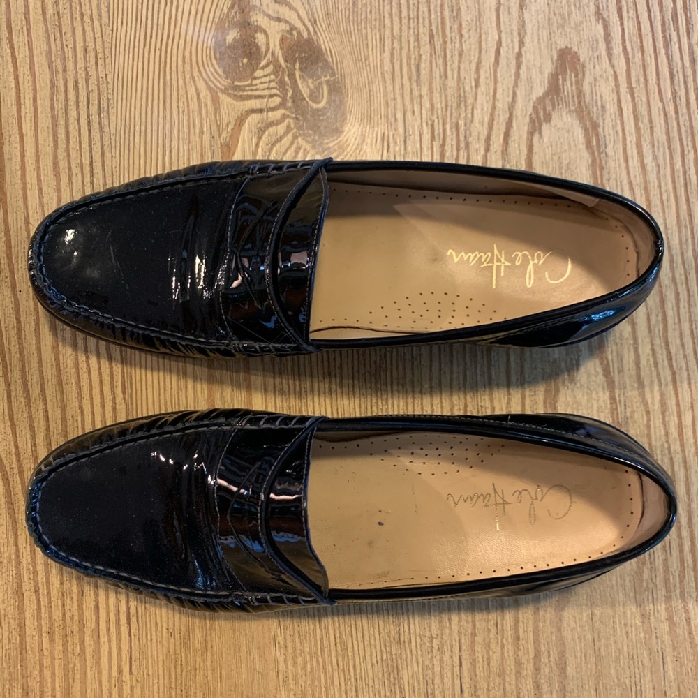 Cole Haan Black Patent Penny Loafer, Sz 10